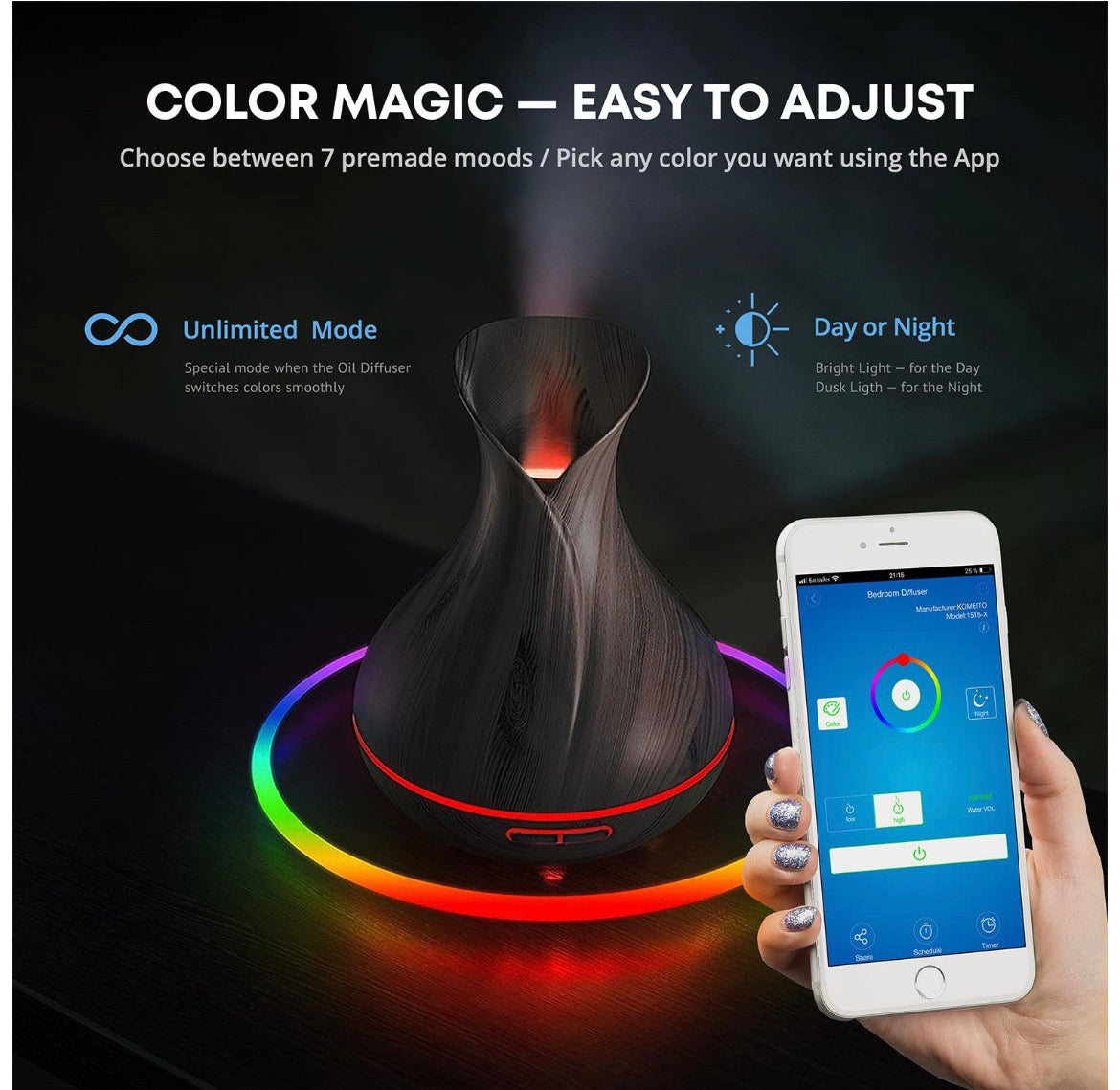 Smart WiFi Wireless Essential Oil Aromatherapy 400ml Ultrasonic Diffuser - The Alexander Brand