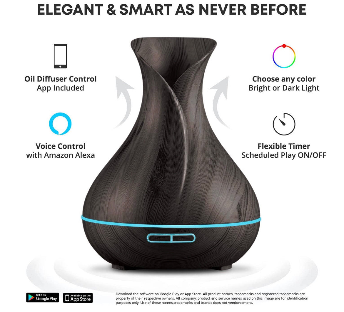 Smart WiFi Wireless Essential Oil Aromatherapy 400ml Ultrasonic Diffuser - The Alexander Brand